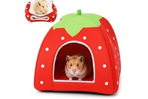 JAZRVR Kuschelhöhle Für Meerschweinchen, Bequemes Zubehör Für Meerschweinchen Gehege, Weiches Nest Für Kleintiere, Rot