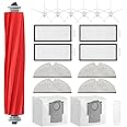 Jegehoyo Accessories Kit for Roborock Q7, Q7+, Q7 Max, Q7 Max+ Robot Vacuum Cleaner Replacement Parts, 1 Roller Brush, 4 Filters, 4 Mop Pads, 6 Side Brushes, 2 Dust Bags, 1 Clean Brush