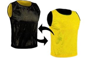 SPORTSBIBS Pettorina Bilaterale Double Face Riutilizzabile da Allanamento Bavaglini da Calcio, Basket e Giochi di Squadra, Reversible Calcetto per Bambini, Ragazzi e Adulti, Molti Colori e Taglie