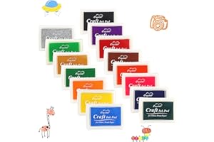 YXHZVON Tamponi Colorati per Timbri, 15 Colori Tampone di Inchiostro per Bambini Inchiostro, Cuscinetto Inchiostro Solubile nell’Acqua Inkpad per Pittura, DIY, Uso in Ufficio o Casa