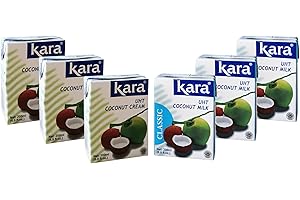 ALPINE HEIGHTS Kara Coconut Cream & Milk Selection Pack - 3 x 200ml Coconut Cream / 3 x 200ml Coconut Milk (Total 6 Packets) - Gluten & Dairy Free | Vegan-Friendly | Great for Baking & Cooking