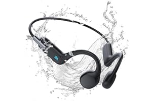 HIFI WALKER Auriculares Natacion Sumergibles, MP3 Acuaticos para Natacion IPX8 Resistente al Agua, Reproductor de música 32G, Bluetooth 5.3 Auriculares Sport de conducción ósea para Correr, Nadar
