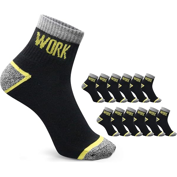 Lot De 10 Chaussettes Travail TUUHAW - OEKO-TEX - Respirantes Et Renforcées