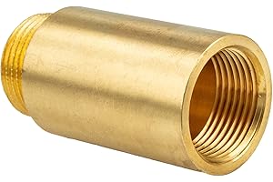 tecuro Hahnverlängerung 1/2 Zoll x 65 mm - nach Trinkwasserverordnung 50930-6, nach DIN 3523, Messing CW 617 N blank