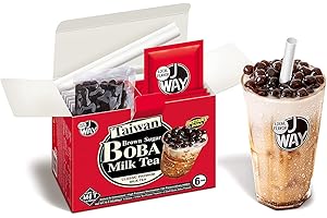 J WAY LOCAL FLAVOR J Way Bubble Tea Kits (6/Pack) 2020 Great Taste Award 1 Star. 6 Drinks, 6 Tapioca Pearls Boba (50g Each), 6 Straws, Complete Gift Set (1 Box) (Classic Milk Tea with Brown Sugar Boba)
