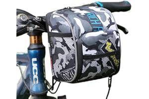 Zkixuiwi bike Basket Bicycle Handlebar Bag Organizer, Camouflage Front Decoration Accessory for Adults & Children, Cool Boys & Girls Fit Balance Bike, Tricycle, Scooter