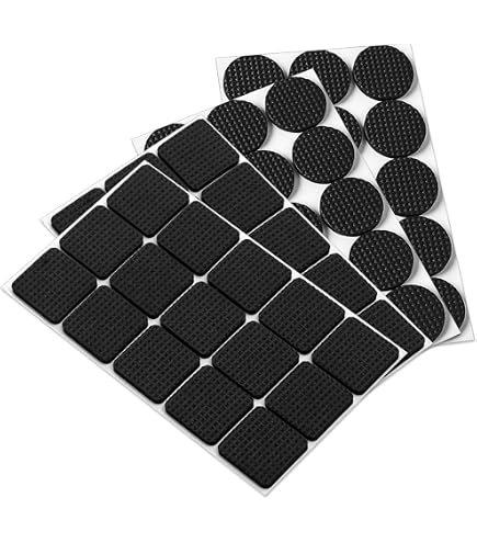 64-Pack Non-Slip Furniture Pads – 38mm Round & Square Self-Adhesive Floor Protectors, EVA Rubber For Chairs, Tables & Heavy Furniture