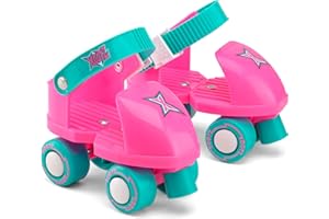 Xootz Beginner Trainer Skates, My First 4 Wheel Quad Roller Skates for Kids, Boys and