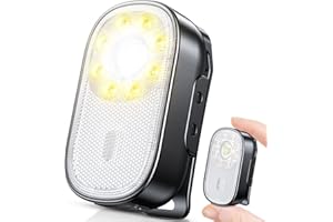 CIRYCASE Mini Lampe Torche à Clip, 10 Modes Lampe Running Portable avec Lumière Spot & Flood, Lampe de Poche LED Rechargeable et Étanche IP65 pour Coureurs/Camping/Randonnée/Luminaires d'Urgence