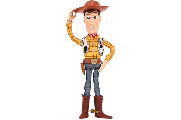 Disney Store Official, Toy Story de Pixar, Sheriff Woody, Figura acción interactiva parlante, 39 cm, muñeco Vaquero Cuerda y 15 Frases en inglés, interactúa con más Personajes, para Mayores de 3 años