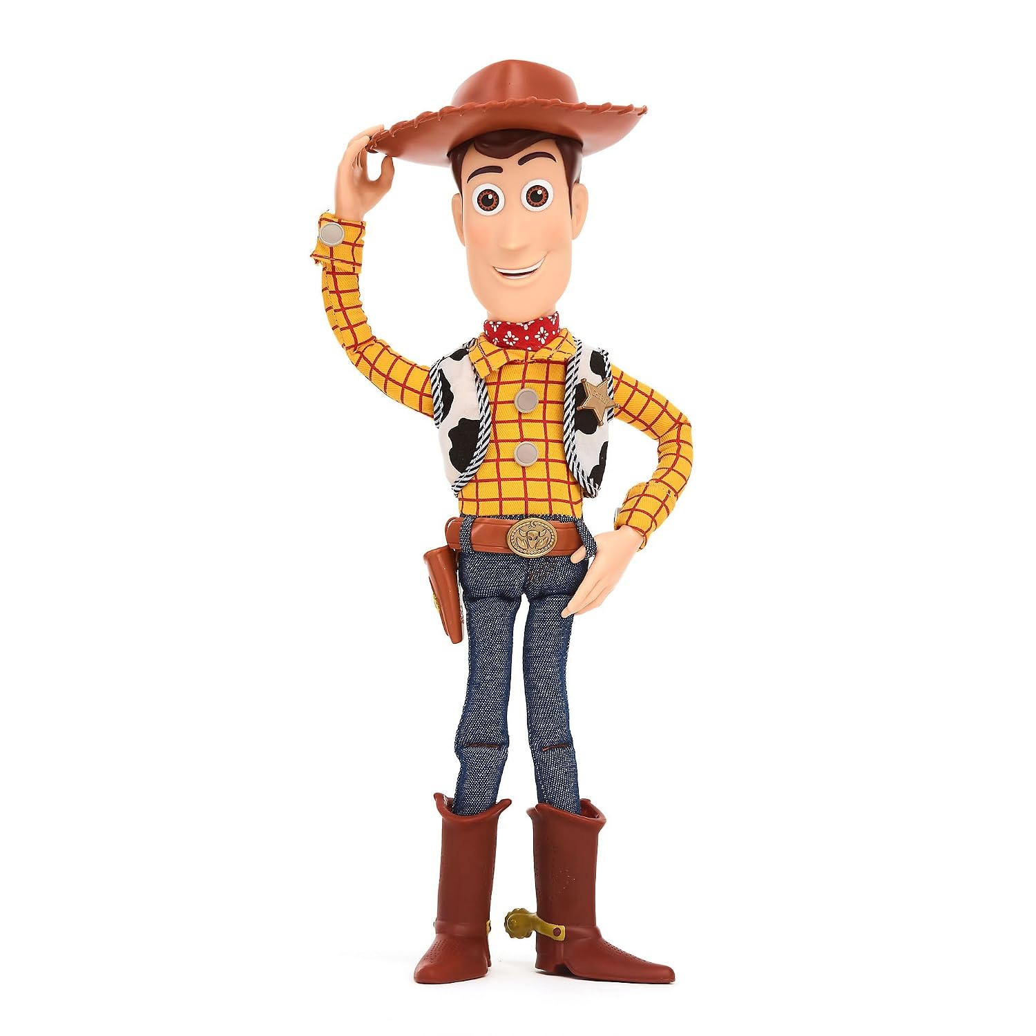 Disney Store Official Action Figure interattiva parlante di Woody, Toy Story, 39 cm, Pupazzo di Cowboy con Un repertorio di 15 Frasi in Inglese, interagisce con Altri Personaggi, dai 3 Anni in su