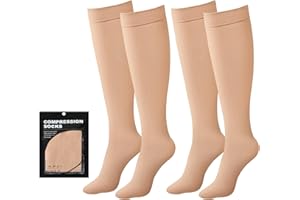 Evolyline 2 Paar Medizinische Kompressionsstrümpfe Damen Herren 20-30 mmHg Klasse 2, Waden Geschlossenem Zehenbereich StützstrüMpfe Kompressionssocken Thrombosestrümpfe Abgestufte Unterstützung ödeme