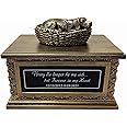 Ooooknpc Pet Urn for Ashes Memory Cremation Box Loss Keepsake Gift for Dog and Cat Memories Statue with Personalized Metal Plate (We do not Provide Customized Service)