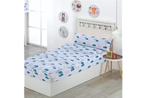 DHESTIA HOME - Saco Nórdico con Cremallera para Cama 90 Infantil y Cama 105 Nubes Agua - Color Único, Talla Cama 90