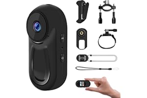 NinjaCam Mini Action Cam, 1080P Bodycam, 360° Telecamera Casco Moto, Vlog Camera, Mini Videocamera, Telecamera Moto Portatile, Fotocamera con Schermo, Actioncam per Moto Esterno