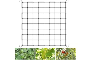 Zikenis Wachsen Zelt Netz 100 x 100 cm, Scrog Netz,Elastisches Mesh Zelt Ranknetz,Grow Netz mit 4 Haken,für GemüSe-,Obst-Und Blumenpflanzen Verwendet,für Hof,Gartenarbeit,Garten,Balkone (100 x 100 cm)