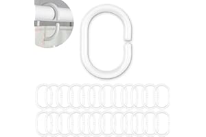 ‎YOUR DAY MATE Pierścienie na Zasłonę Prysznicową, 24 sztuk, w kolorze białym, Ø 46 x 29 mm wewnątrz, do drążków prysznicowych, wykonane z wytrzymałego tworzywa sztucznego, białe pierścienie prysznicowe