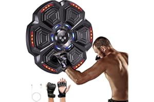 ‎AONESY AONESY Music Boxing Machine, Boxmaschine mit Musik, LED Musik Boxmaschine Unterstützt Bluetooth, 9 Geschwindigkeitsmodi und Zählmodus, Boxing Machine mit Boxhandschuhen Für Erwachsene und Kinder