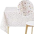KP HOME PVC Wipe Clean Tablecloth - Rectangle Oilcloth 78 X 55 in | 200 X 140 cm - Terrazzo Pattern Plastic Table Cloth Wipeable - Vinyl Oil Cloth Dinning Waterproof Table Cover in Cream White