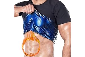 joyvio Sauna Weste Korsett Taille Trainer Body Top Shapewear Schlankheits-T-Shirt Kurzarm Trainingszubehör Anzug Bauchkontrolle Abnehmen Heat Trapping T-Shirt Für Herren