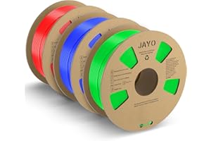 JAYO PLA+ filament PLA Plus 1,75 mm, 3,3 kg, dokładność pomiaru +/- 0,02, 3 cewki PLA+ niebieski + zielony + czerwony