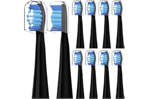 OTHANARY 10 sztuk, kompatybilna z Oral-B Pulsonic, elektryczna szczoteczka do zębów, zamiennik szczoteczek do zębów, pasuje do szczoteczek Oral-B Pulsonic, z osłoną przeciwpyłową (czarne, M)