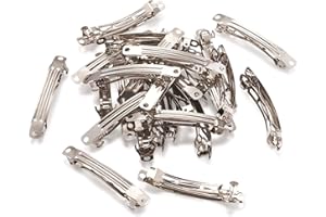 Craftdady Lot de 20 barrettes à cheveux vierges en fer - 59 mm de long - Platine - Pour la fabrication d'accessoires capillaires et la fabrication de bijoux