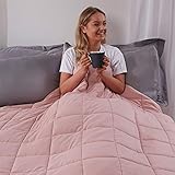 Brentfords Weighted Blanket Adults Teenagers Kids Therapy Sensory Anxiety Autism Insomnia Stress Relief-Blush Pink-125 x 180c