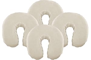 BODYPRO Fitted Deluxe Face Cradle Cover for Massage Tables: Brushed 100% Cotton. Fits All Standard Fest Rest Cushions. Pack of 4. [Natural Colour]