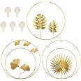 Norcks 3PCS Sculptures Murales En Fer Métal Feuilles Fer Ginkgo