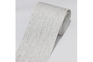 Dostear Wallpaper Border Peel and Stick Wall Border Sticker Home Ceiling Decorative Border for Bathroom Living Room Kitchen Light Grey Weave 15cm X 500cm