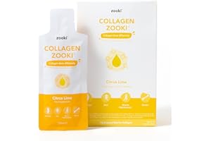Zooki 5000mg Marine Collagen Liquid Sachets | Hydrolysed Marine Collagen Peptides | Support Skin, Hair, Nails, Joints, Bones & Muscles | (Citrus Lime Flavour, 14 Servings)