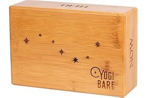 YOGIBARE Yogi Bare Bamboo Wood Yoga Block - Firm Wooden Yoga Block, Yoga Brick for Balance, Stability & Alignment - Latex-Free - Pilates, Yoga Exercise Equipment & Meditation Accessories - 22.5cm x 15cm x 7cm