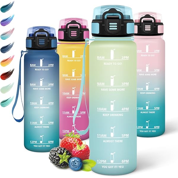 Motswedi Trinkflasche 1500ml BPA-Frei - Sportflasche Mit Strohhalm