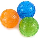 PETTOM 3 Pieces Dog Ball, Interactive Dog Ball Indestructible &Oslash;7.5 cm, Balls for Dogs with Floating Sound