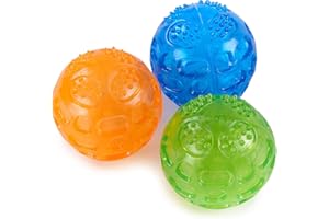 PETTOM Piłka dźwiękowa dla psa Zestaw 3 piłek pływających z wodą, niezniszczalna kula dla psa do treningu