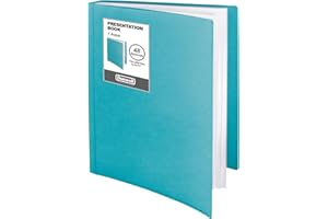 Dunwell Binder with Plastic Sleeves 48-Pocket (1 Pack, Aqua) - Presentation Book, 8.5 x 11 Portfolio Folder with Clear Sheet Protectors, Displays 96-Page Documents, Certificates, Important Papers