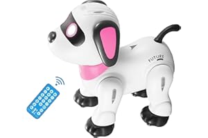YIMAN Remote Control Robot Dog Toy – Interactive & Programmable RC Robot Toy for Kids 3+, Smart Dancing Robot Puppy with LED Eyes & Sound, Rechargeable Electronic Pet Toy for Boys & Girls – Pink