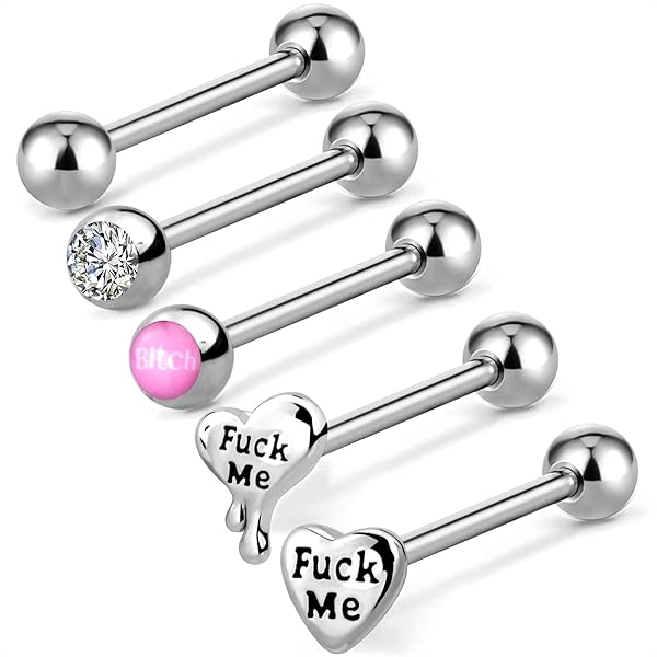 Jewseen Titanium Tongpiercing - Bloemendesign Met Zirkonia - 14G (1.6mm) Dikte - 16mm Lengte - G23 Titanium
