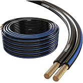 Lumonic Speaker Cables | 25m Black | 2x 2.5mm&sup2; CCA | Blue Marking HiFi Speaker Cable | Dual Audio Line