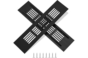 QIMEI-SHOP Kratka wentylacyjna, aluminiowa, kratka wentylacyjna, prostokątna, ochrona przed korozją, ze śrubami do wentylacji szafek i sypialni, czarna, 20 x 5 cm