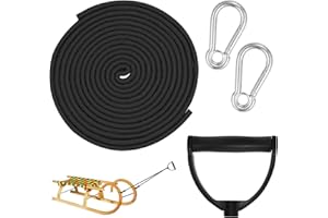 XIABYAYU Sledge Rope, Sledge Cord, 4 m Sledge Lead, Sledge Rope with Handle and Carabiner, Sledge Accessories, Cord for Sledge, Sledge Rope, Pull Rope for Sledge and Toboggan in Winter
