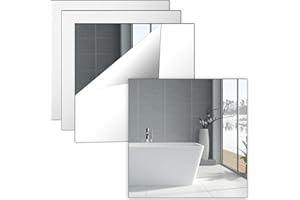 Olicky Espejo de Pared Adhesivos 30 x 30 CM, 4 Piezas de Espejos Acrílicos de 2 mm Espesor para Decoración Hogareña, Sala de Estar, Baño y Dormitorio (ángulo derecho)