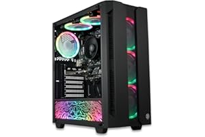 XUM IN FOR QUALITY XUM Elite Prebuilt Gaming PC: AMD Ryzen 5 5600G, Radeon Vega 7 Integrated Graphics, 16GB DDR4 RAM, 256GB NVMe SSD, 1TB HDD, 500W PSU 80+ Bronze, aRGB, WiFi 5, Windows 11 Home, Entry Level, Black Case