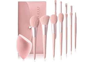 BEILI Set de Brochas de Maquillaje, Pinceles de Maquillaje Conjuntos, 11 pcs Esenciales Pinceles de Maquillaje, Incluye Face Brush, Sombra de Ojos Cepillo, Con Bolsa de Cosméticos Huevo de belleza