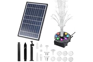 ‎EVERFAREL everfarel Solarteichpumpen Solar 7w Springbrunnen Teich Solar Springbrunnen LED Solar Springbrunnen Solar Springbrunnen Pumpe für Garten Pool Dekoration-Wassersprühhöhe 85 cm