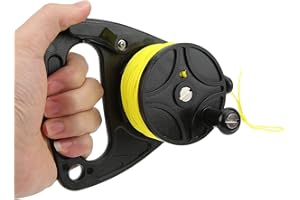 Bewinner Portable Diving Handle Reel, 46m / 150.9ft Scuba Dive Reel Kayak Anchor with Thumb Stopper, for Underwater Scuba Diving Divers Water Sports