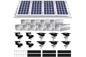 SEWOKON Support de module solaire, fixation de panneau solaire, support de module solaire, support de module solaire, toit plat, fixation photovoltaïque sur bitume, kit de montage pour 4 modules PV