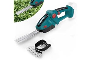 TEETOK Cordless Grass Shear 2-in-1 Handheld Hedge Trimmer for Makita 18V Battery Electric Hedge Cutter with 2 Blades for Garden, Shrub, Lawn Trimming(Tool Only)