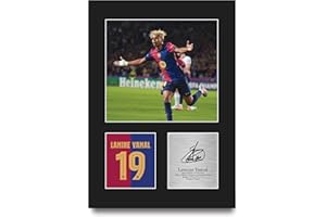 HWC Trading Lamine Yamal Barcelona Gifts Printed Signed Autograph Picture for Football Fans and Supporters - A4 Portrait